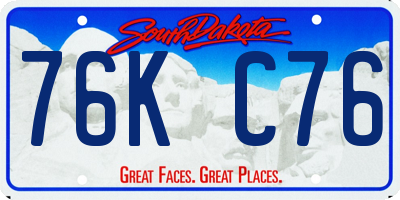 SD license plate 76KC76