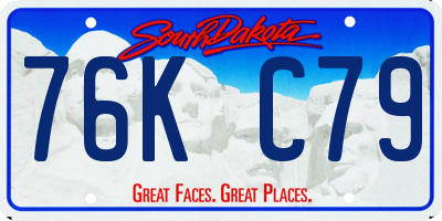 SD license plate 76KC79