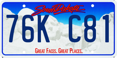 SD license plate 76KC81