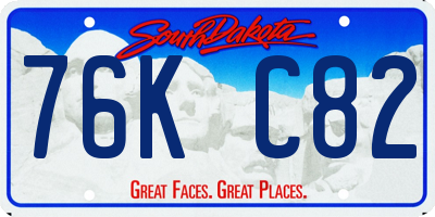 SD license plate 76KC82
