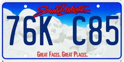 SD license plate 76KC85