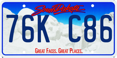SD license plate 76KC86
