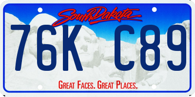 SD license plate 76KC89