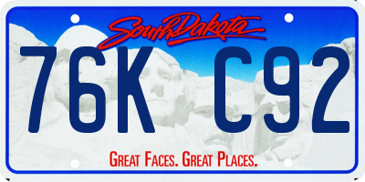 SD license plate 76KC92