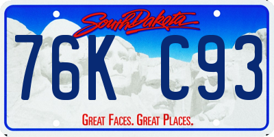 SD license plate 76KC93