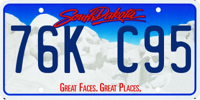 SD license plate 76KC95