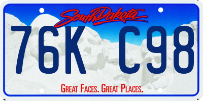 SD license plate 76KC98