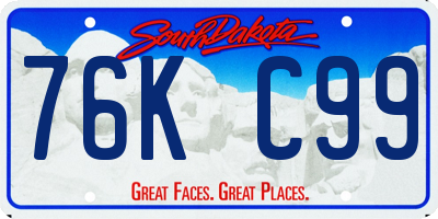 SD license plate 76KC99