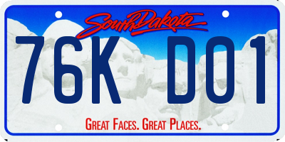 SD license plate 76KD01