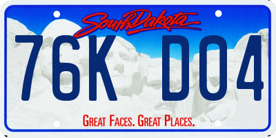 SD license plate 76KD04