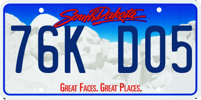 SD license plate 76KD05