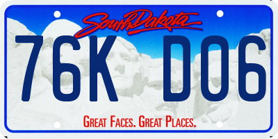 SD license plate 76KD06