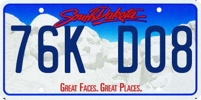 SD license plate 76KD08