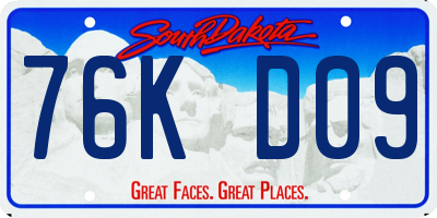 SD license plate 76KD09
