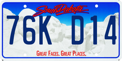 SD license plate 76KD14