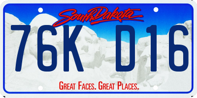 SD license plate 76KD16