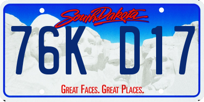 SD license plate 76KD17