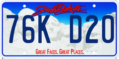 SD license plate 76KD20