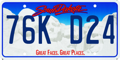 SD license plate 76KD24