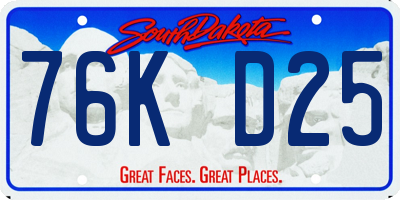 SD license plate 76KD25