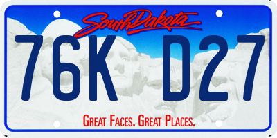 SD license plate 76KD27