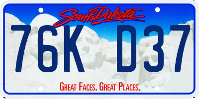 SD license plate 76KD37