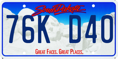 SD license plate 76KD40
