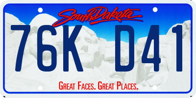 SD license plate 76KD41