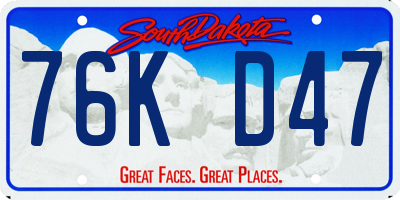 SD license plate 76KD47