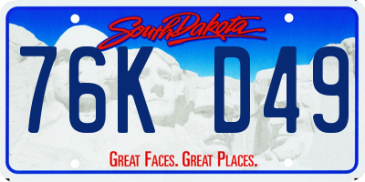 SD license plate 76KD49
