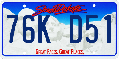SD license plate 76KD51