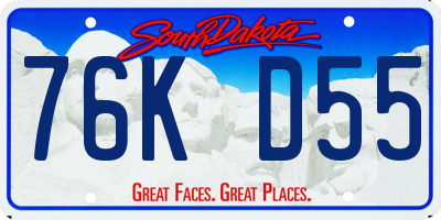 SD license plate 76KD55