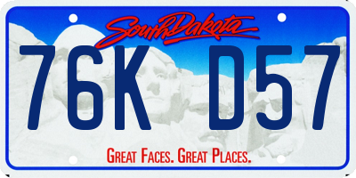 SD license plate 76KD57