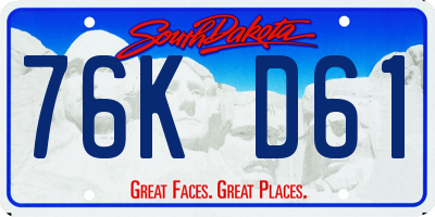 SD license plate 76KD61