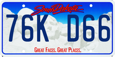 SD license plate 76KD66