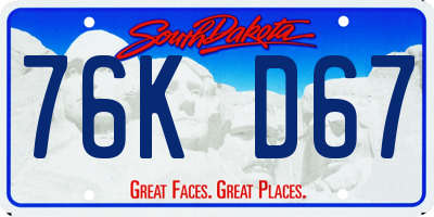 SD license plate 76KD67