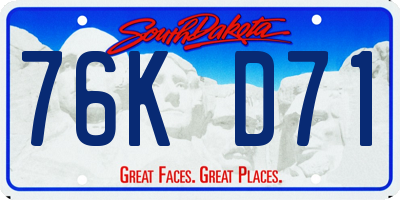 SD license plate 76KD71