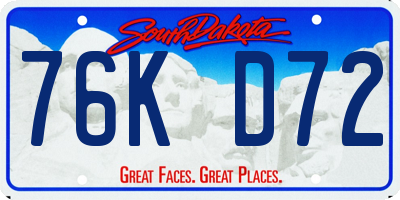 SD license plate 76KD72