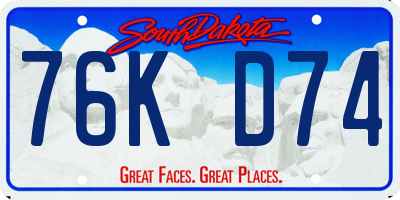 SD license plate 76KD74
