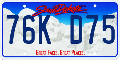 SD license plate 76KD75