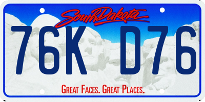 SD license plate 76KD76