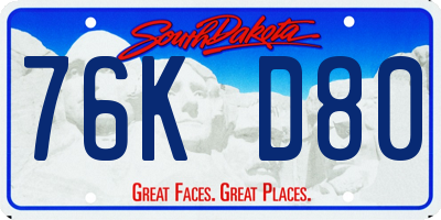 SD license plate 76KD80