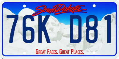 SD license plate 76KD81