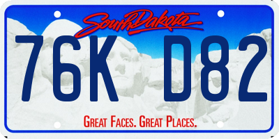 SD license plate 76KD82