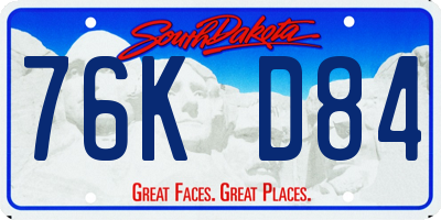 SD license plate 76KD84