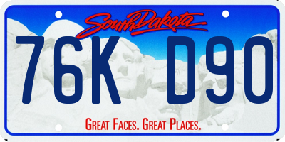 SD license plate 76KD90
