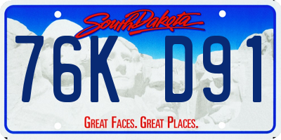SD license plate 76KD91