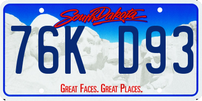 SD license plate 76KD93