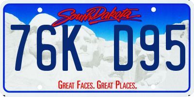 SD license plate 76KD95