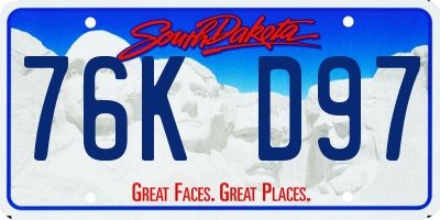 SD license plate 76KD97